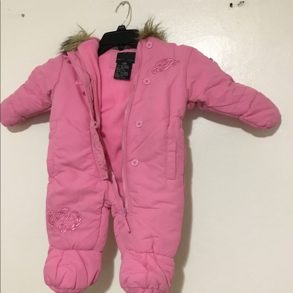 Fubu size 6/9 month snowsuit with hoodie very warm